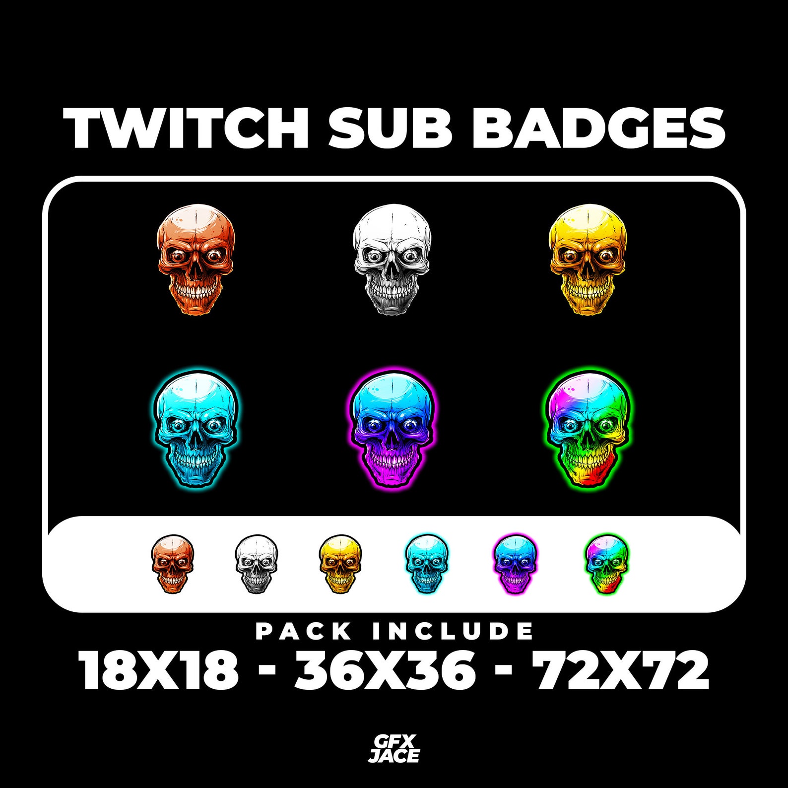 Skull Twitch Sub Badges / Subscriber Badges | Etsy