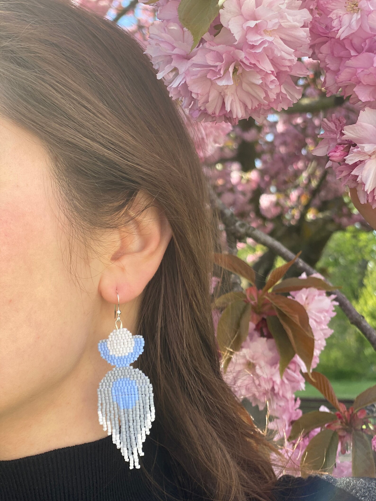 Pastel Colors Abstract Earrings With 925 Silver Hook Etsy