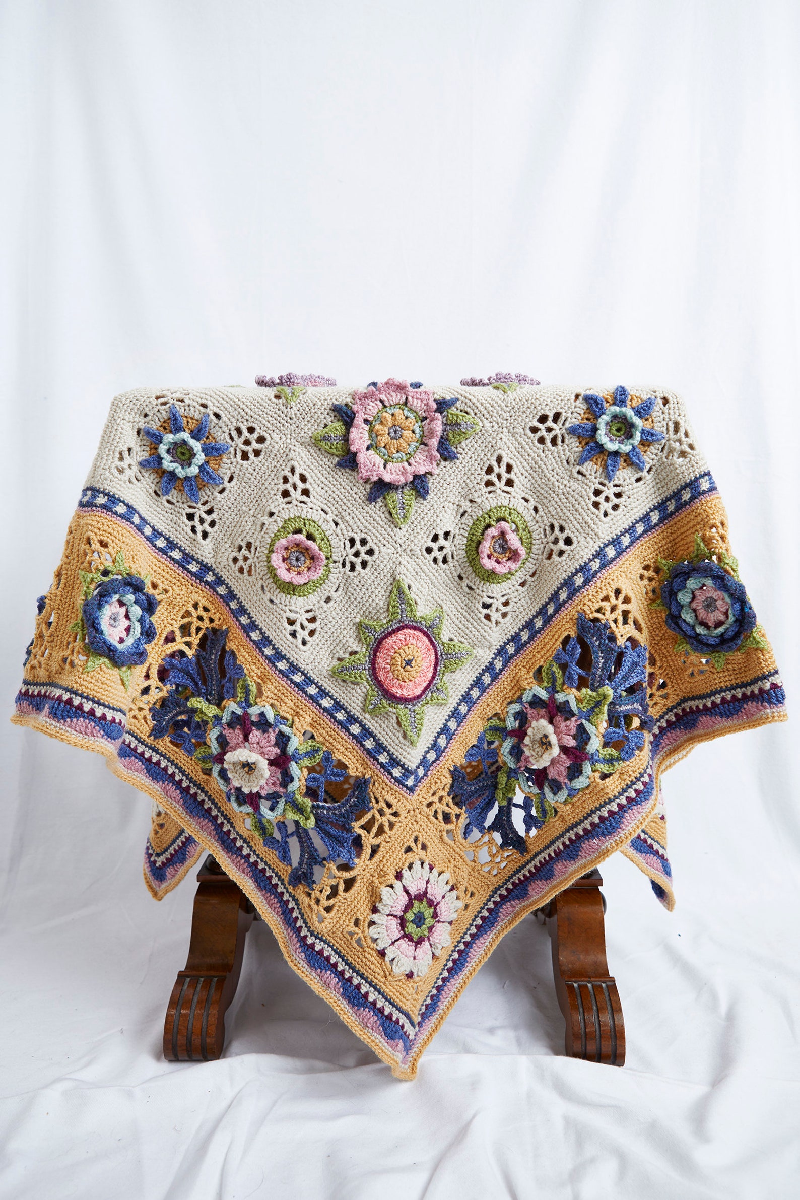 Handcrafted Heirloom Blanket Fruit Garden design by Janie Etsy