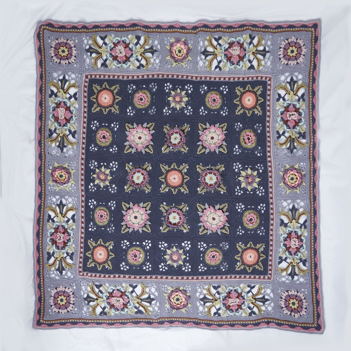 Handcrafted Heirloom Blanket Fruit Garden design by Janie Etsy