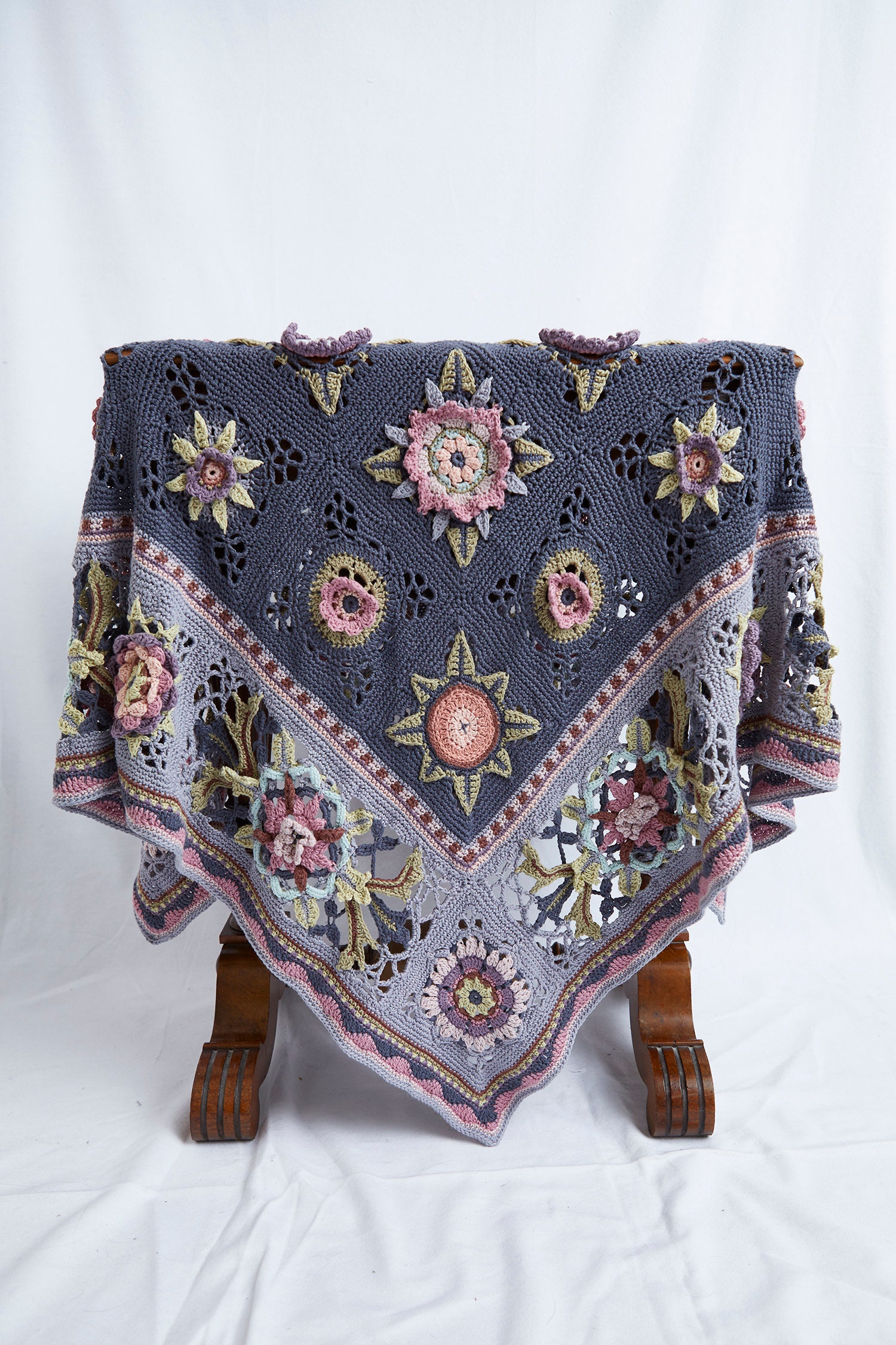 Handcrafted Heirloom Blanket Fruit Garden design by Janie Etsy