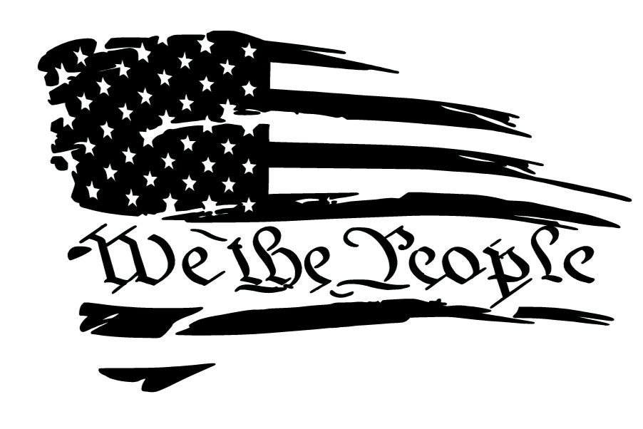 We The People Flag Decal