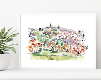 Highgate Hill (Vitamin Boost) - A4 Giclee Print - North London