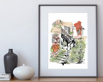 Estación Crouch End - Impresión A4 Giclée - Norte de Londres - Arte local