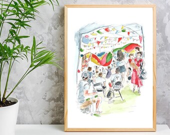 Fair in the Square, The Kid's Tent | Limited Edition A4 Giclée Print | Highgate