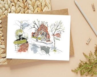 St Andrew's in Whitehall Park - Unique Greetings Card of North London Church - Local Original Design - Perfect Gift - Standard Size Art Card