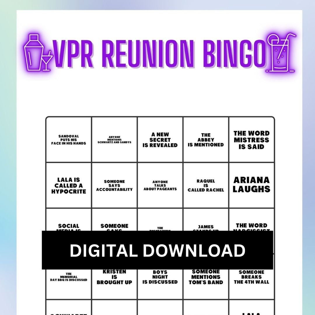 Vanderpump Rules Reunion Watch Party Game Bingo - Etsy