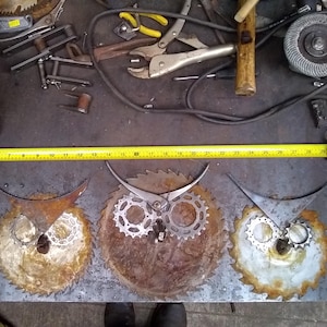 Great Horned Owl, Made in USA Repurposed, Upcycled, Scrap Metal Industrial Bird Face