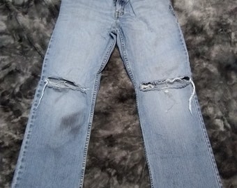 Size 30/30 Abused Distressed Ripped Wore Hard Working Vintage Levis 527 Low-rise Bootcut Regular Fit Mens Womans Jean