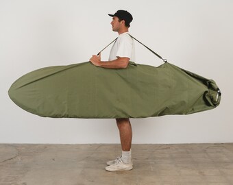 Adjustable Canvas Surfboard Bag - Olive Drab