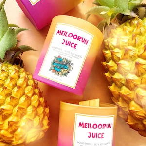 100% SOY CANDLE | Meiloorun Juice (9 oz) | Pineapple Agua Fresca + Blueberry Lemonade + Desert Pear