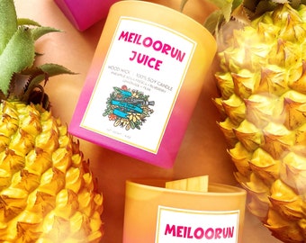 100% SOY CANDLE | Meiloorun Juice (9 oz) | Pineapple Agua Fresca + Blueberry Lemonade + Desert Pear