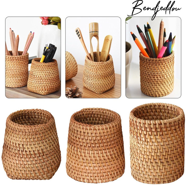 Rattan Chopsticks Basket Flatware Storage Tray Cutlery Etsy