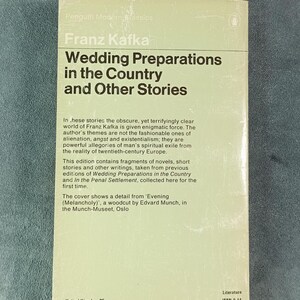 Franz Kafka "wedding Preparations in the Country and Other Stories" - Etsy