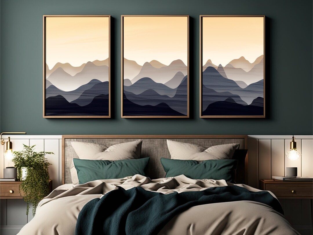 Abstrakte Wandkunst 3er Set Moderne Abstrakte Malere 3 Stück - Etsy