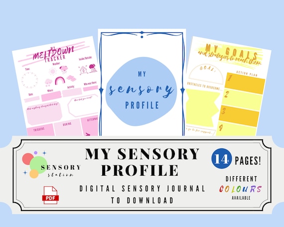 My Sensory Profile Journal Pages to Digital Download for Autism, Sensory Processing...