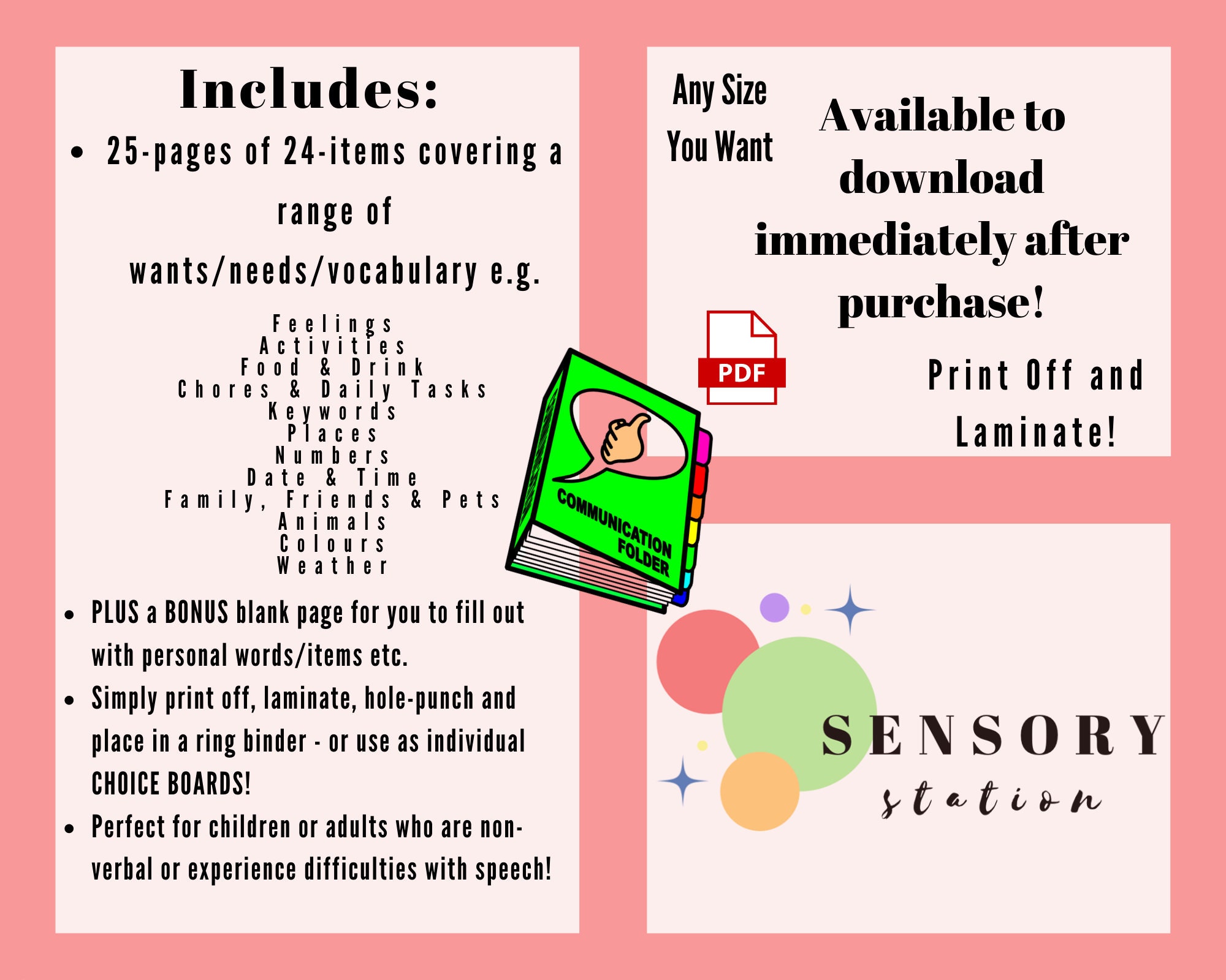 Easyread BUNDLE of Sensory and Communication Tools for Children