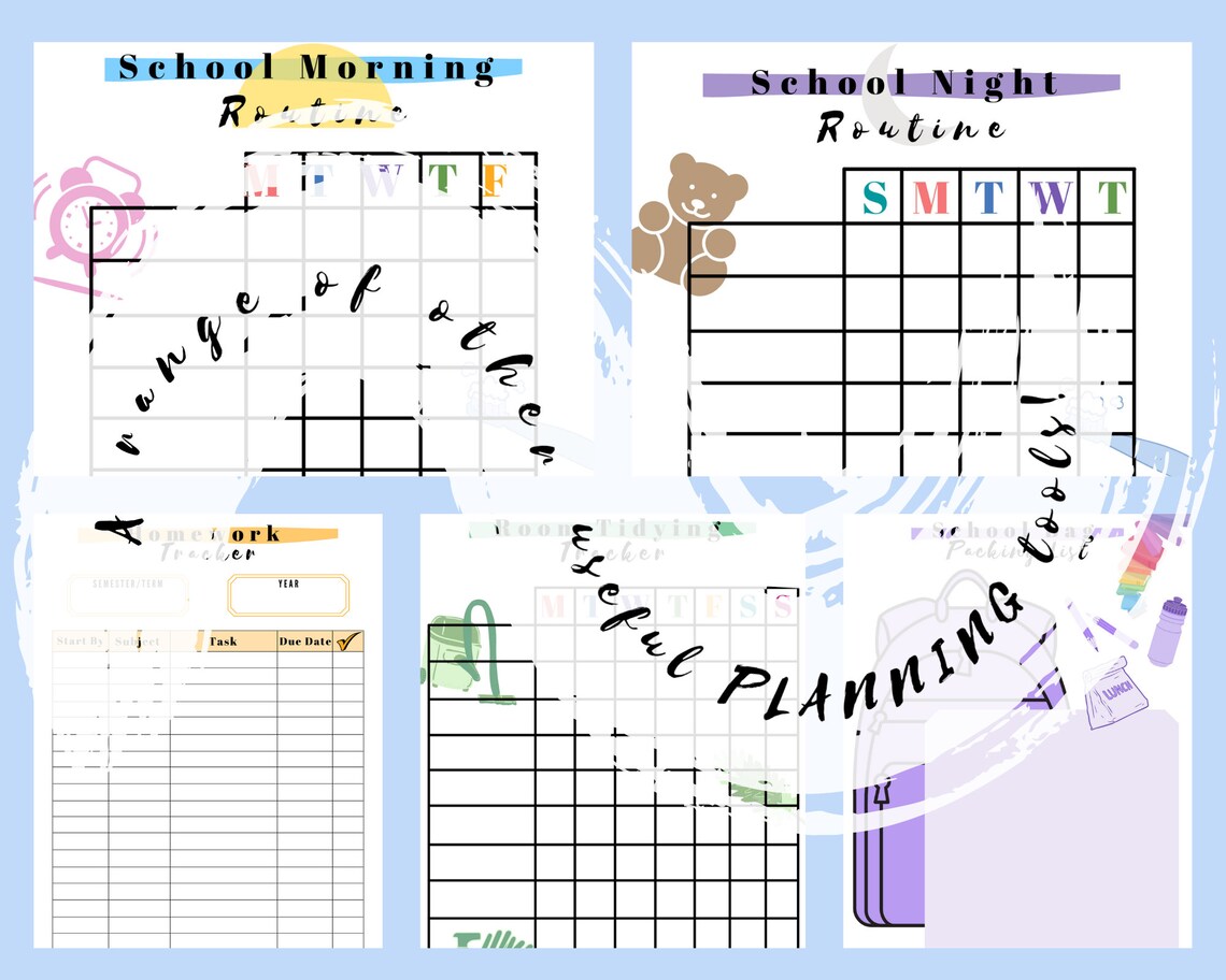 Printable School ADHD Planner Undated Daily/weekly/monthly for Etsy