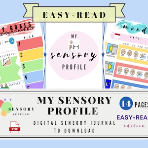 Easy-Read My Sensory Profile Journal Pages to Digital Download for Children, Autism, Sensory Processing Disorder, ADHD, Learning Disability
