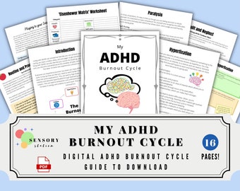 My ADHD Burnout Cycle Guide for Adults and Teens with ADHD Digital Download Hyperfixation Hyperfocus Paralysis Depression Attention Deficit