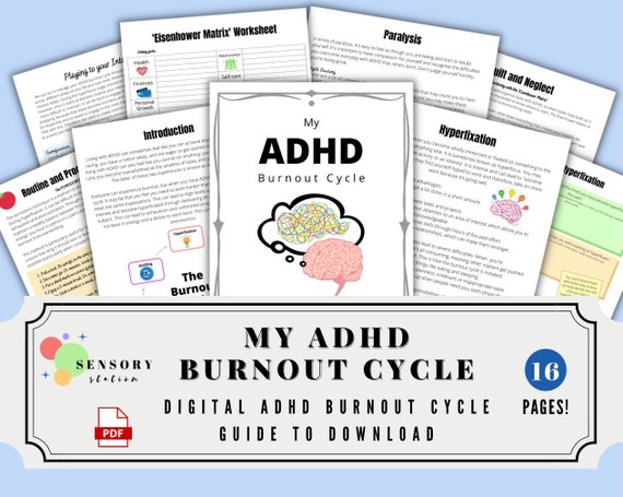 My ADHD Burnout Cycle Guide for Adults and Teens with ADHD Digital...