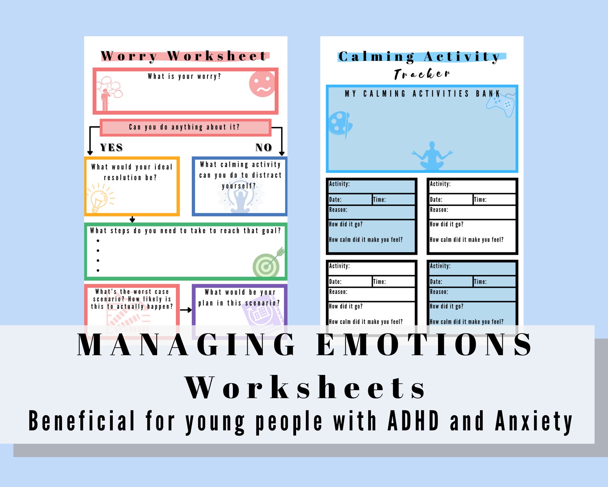 Printable school adhd planner undated daily weekly monthly for etsy
