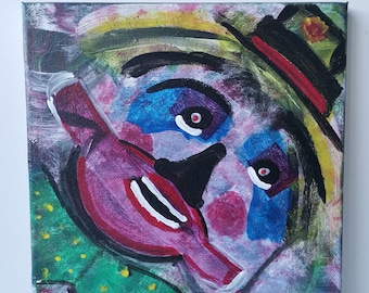 Clown - Painting, acrylic, painting, canvas, mural, abstract, art