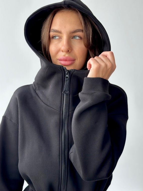Romper With Pockets. Women s Warm Jumpsuit Made of Warm Cotton Fleece With a Hoodie. Etsy UK