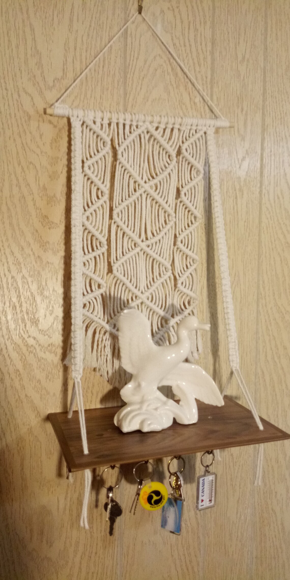 Macrame Shelf With Key holder Etsy