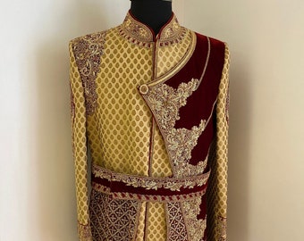 Men’s sherwani,Nehru jacket,men’ kurta pyjama,Groom Sherwani,red sherwani, White sherwani, pakistani sherwani, Indian groom, men’s Clothing