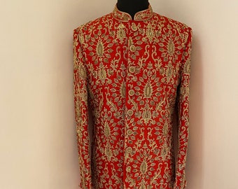 Men’s sherwani,Nehru jacket,men’s kurta pyjama,Groom Sherwani,cream sherwani, White sherwani, pakistani sherwani, Indian groom,red sherwani