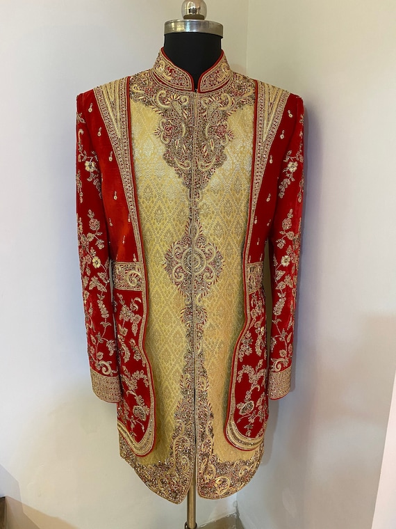Men’s sherwani,Nehru jacket,men’s kurta pyjama,Groom Sherwani,men’s Clothing,ethnic wear,Jodhpuri,Indian wear, Indian groom,red sherwani
