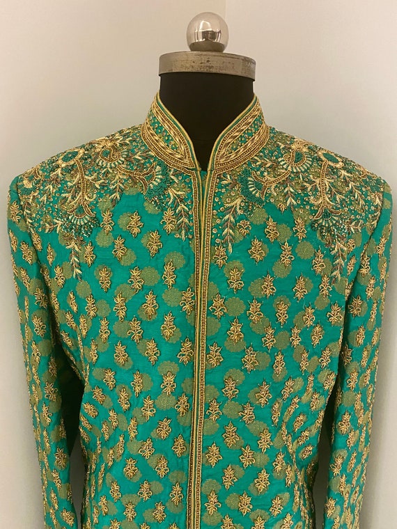 Sherwani,groom Sherwani,red sherwani,Indian groom outfit,pakistani groom, ethnic wear,kurta pyjama,Jodhpuri,Green sherwani, men’s Clothing,