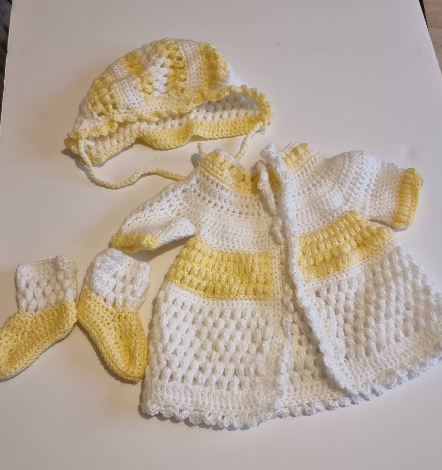 Girls yellow crochet set | Etsy