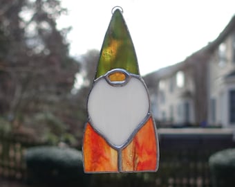 Stained Glass Small Gnome Suncatcher