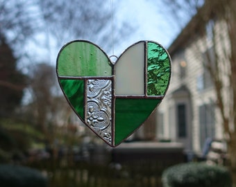 Stained Glass Small Green Heart