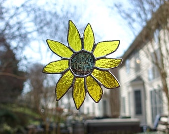 Stained Glass Small Sunflower Suncatcher