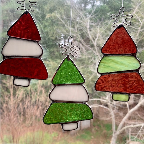 Ornaments Stained Glass Christmas Lights in Clear Textures Home Décor