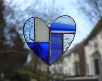 Stained Glass Small Blue Heart