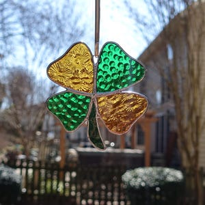 Stained Glass Small Four Leaf Clover