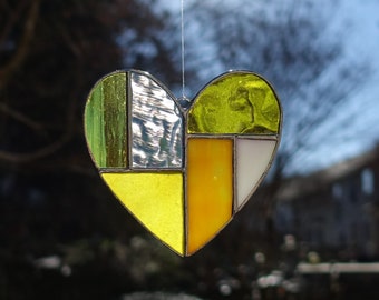 Stained Glass Small Yellow Heart