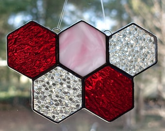 Stained Glass Small Honeycomb Suncatcher