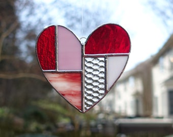 Stained Glass Small Red Heart