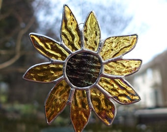 Stained Glass Small Sunflower Suncatcher