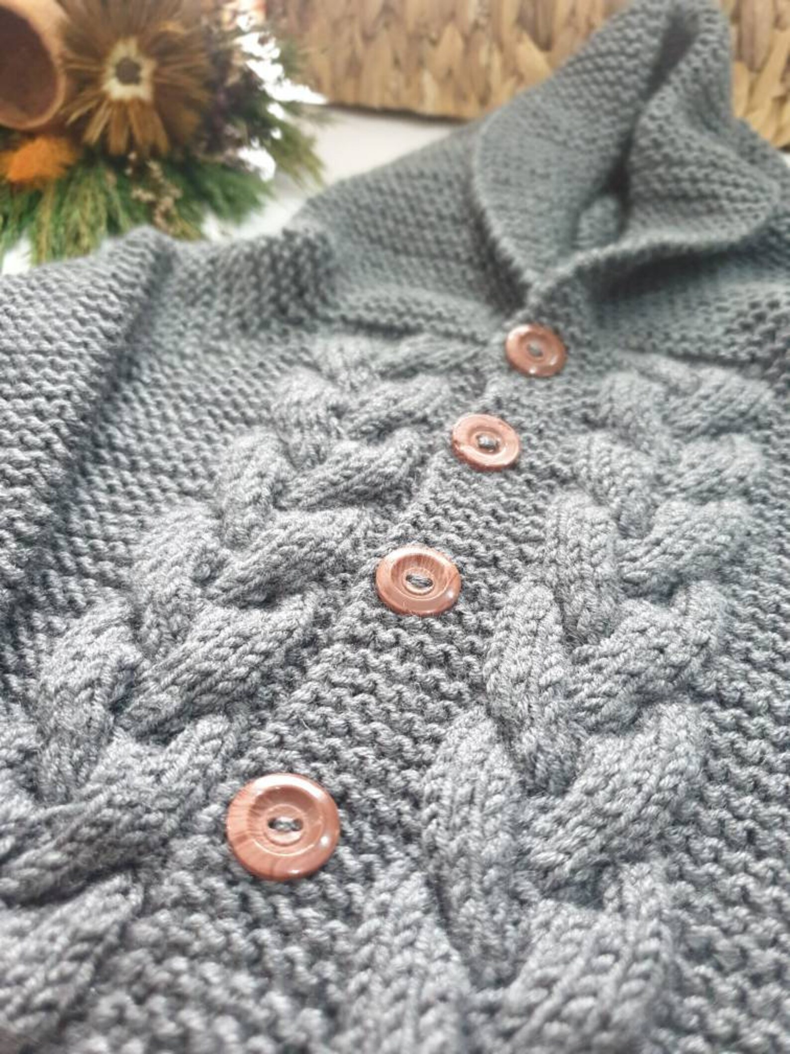 Gray Baby Cardigan Buttoned Kid's Cardigan Gray Knit Etsy