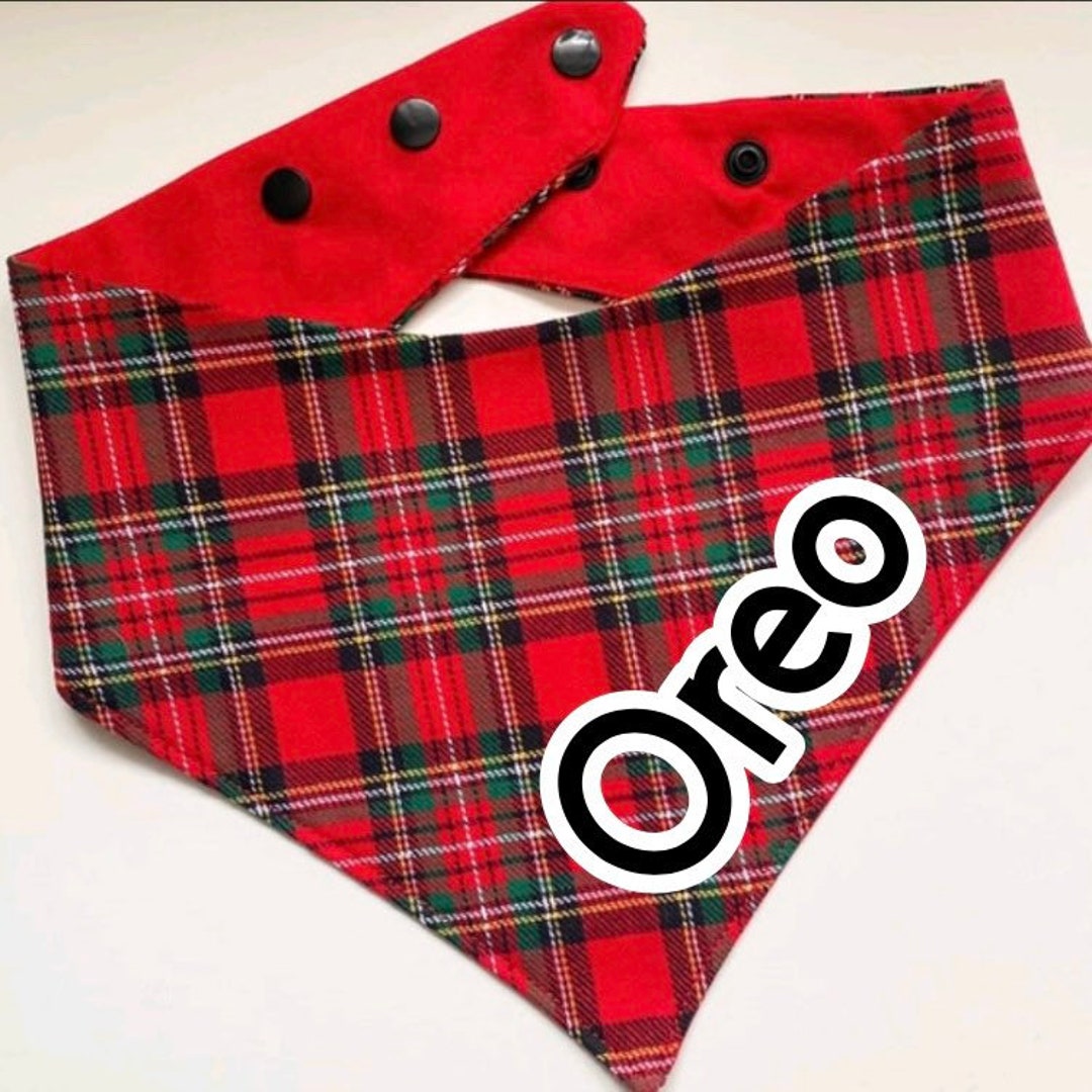 Tartan dog bandana red dog bandana cat bandana puppy Etsy.de