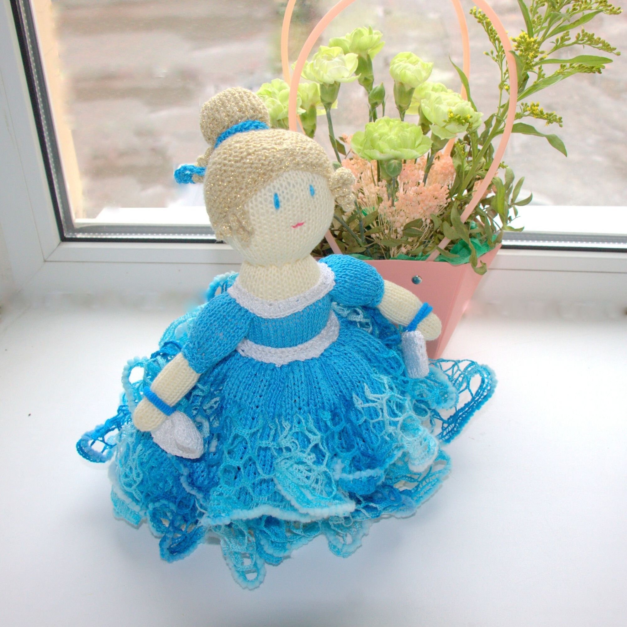 Upsidedown doll Cinderella Cotton knitted doll Fairy Story Etsy