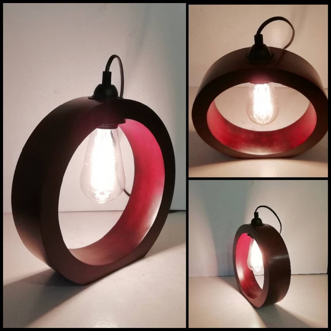 Le Cercle, Lampe d'ambiance Déco à Poser en Bois, Artisanat Français