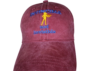 INVINCIBLE NOT INVISIBLE Nantucket Red Baseball Cap