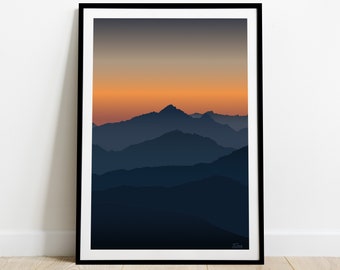 Cartel de viaje de los Alpes / Cartel de viaje de montaña / Vintage Massive Poster Francia